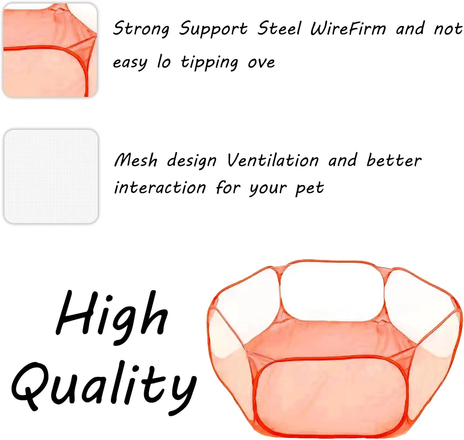 Small Animals Playpen, Portable Pop-up Open Interactive Pet Tent, Indoor Outdoor Fence for Rabbits, Guinea Pig, Hamster, Chinchillas, Kittens, Puppies