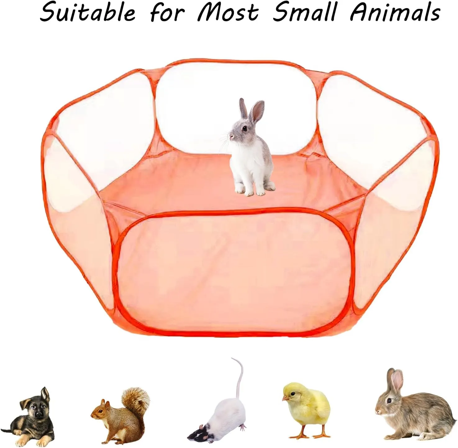 Small Animals Playpen, Portable Pop-up Open Interactive Pet Tent, Indoor Outdoor Fence for Rabbits, Guinea Pig, Hamster, Chinchillas, Kittens, Puppies