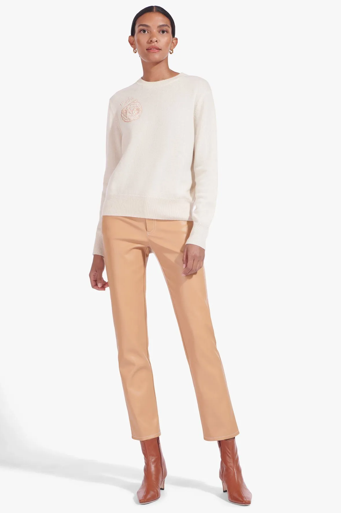 STAUD x C.BONZ CUSTOM CASHMERE CREWNECK SWEATER | CREAM