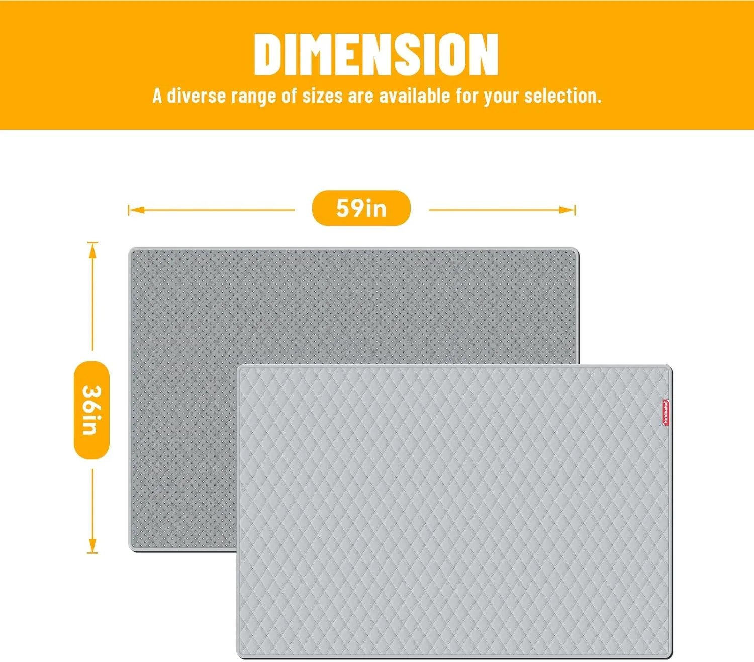 Washable Pee Pads for Dogs,Super Absorbent Reusable Dog Training Pads,Non-Slip Potty Pads for Floor,Waterproof Puppy Training Pads for Crate,Couch Pads Litter Mat Pet Supplies,36*59 inch