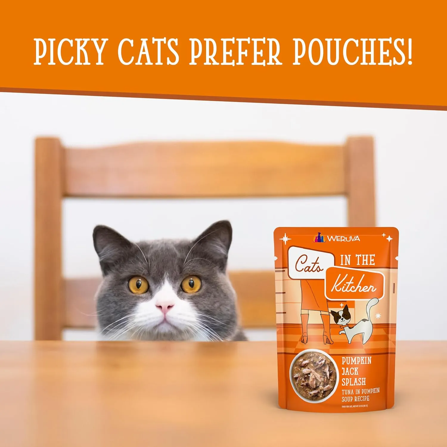 Weruva Cats in the Kitchen, Pantry Party Pouch Variety Pack in Gravy Cat Food, 3oz Pouch (Pack of 12)