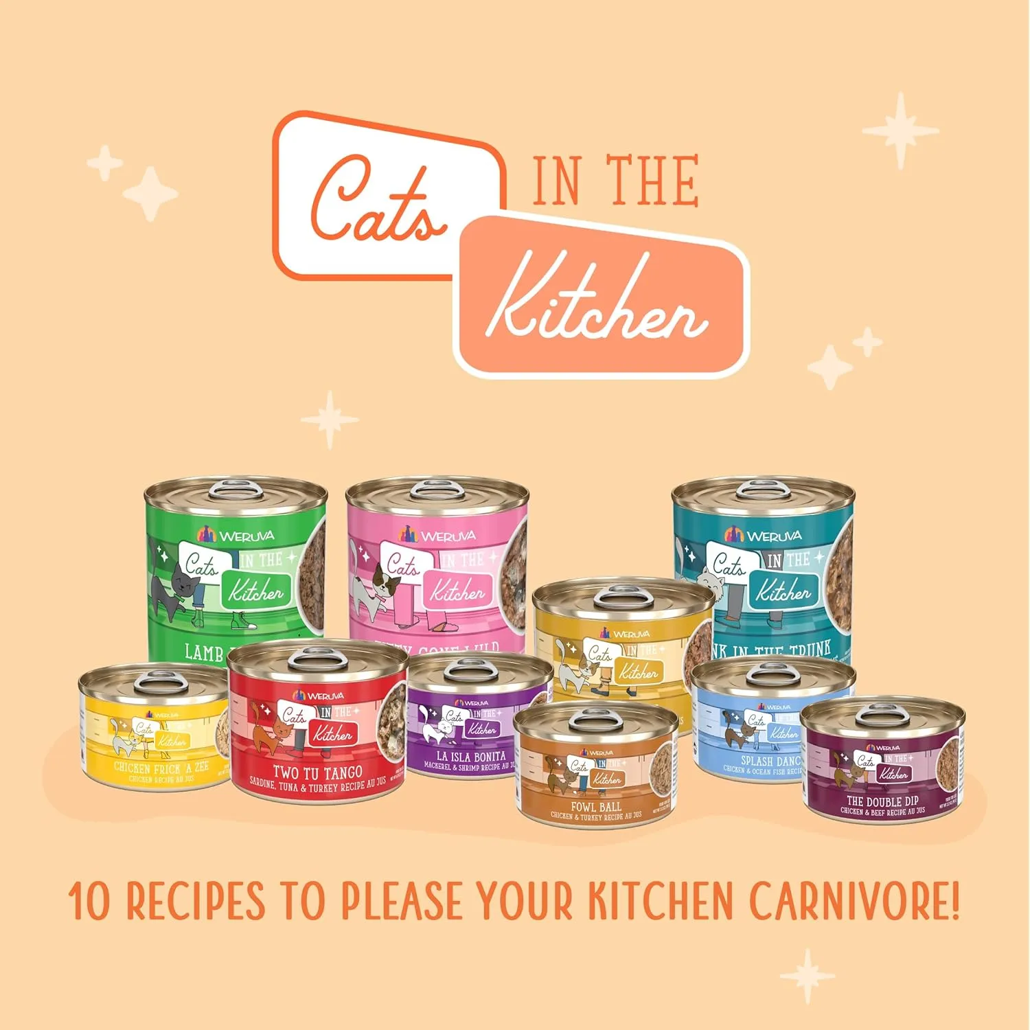Weruva Cats in the Kitchen, Pantry Party Pouch Variety Pack in Gravy Cat Food, 3oz Pouch (Pack of 12)