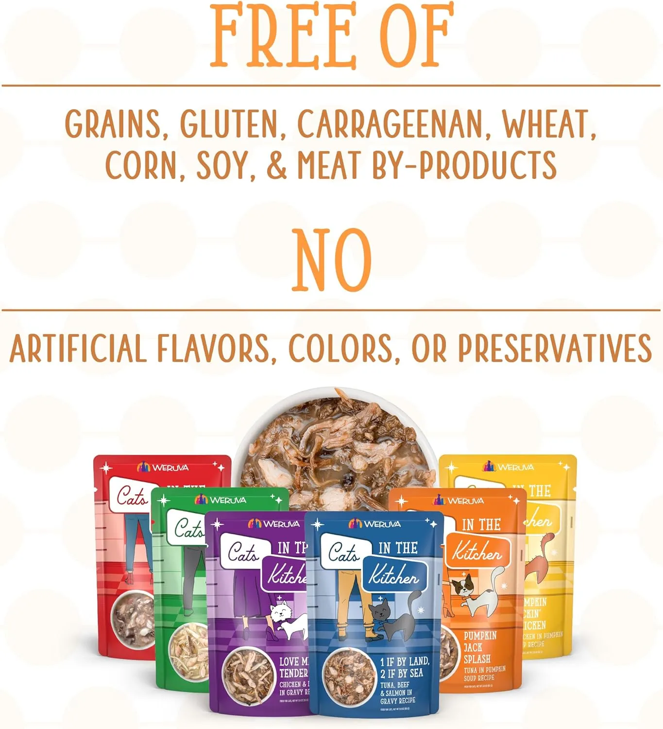 Weruva Cats in the Kitchen, Pantry Party Pouch Variety Pack in Gravy Cat Food, 3oz Pouch (Pack of 12)